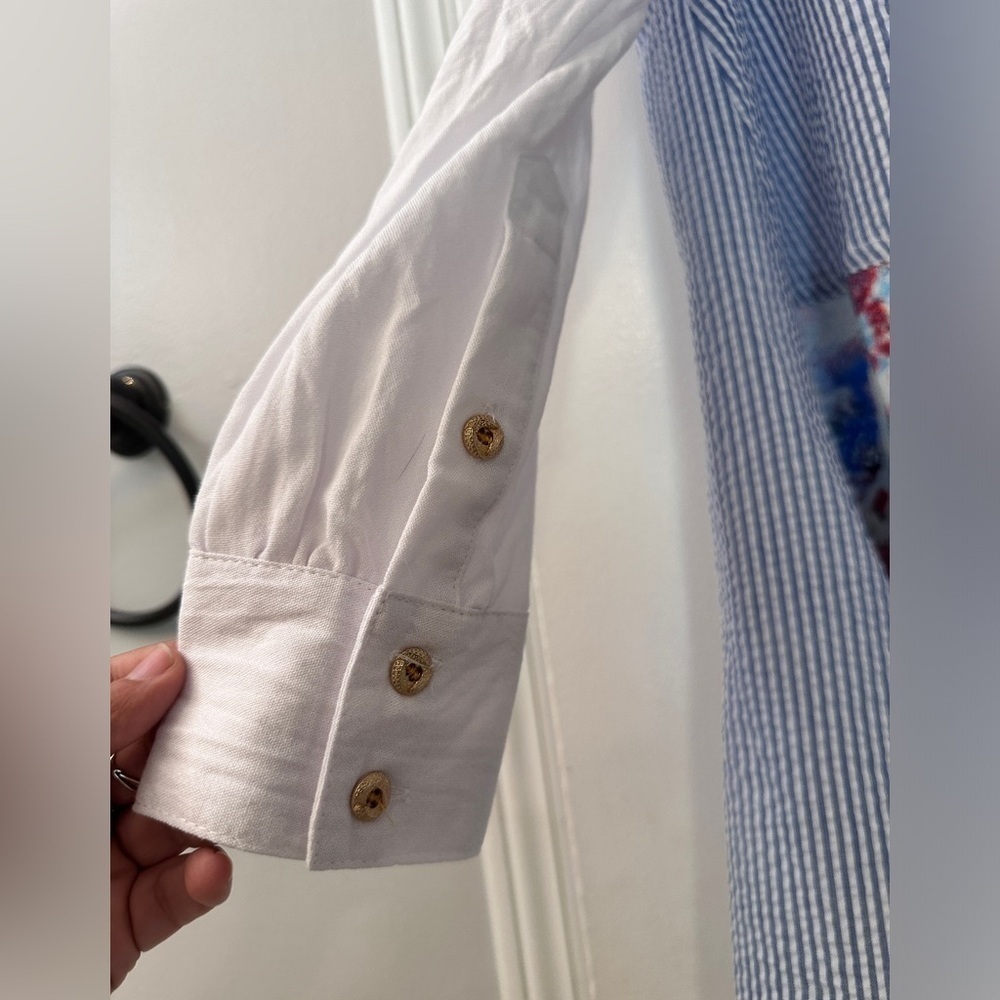 Caleoas Women’s Patchwork Button-Down Shirt Flora… - image 7